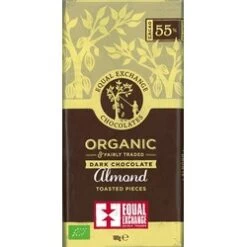 Equal Exchange, Organic, Toasted Almond Dark Chocolate Bar