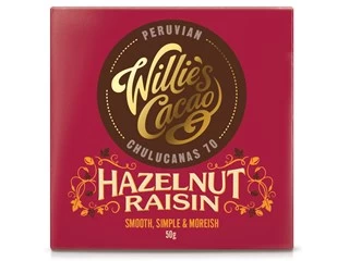 Willie's Hazelnut & Raisin Dark Chocolate Bar - Image 2