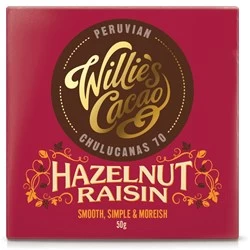 Willie's Hazelnut & Raisin Dark Chocolate Bar