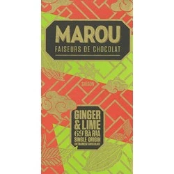 Marou, Ba Ria, Ginger & Lime, 69% Dark Chocolate Bar