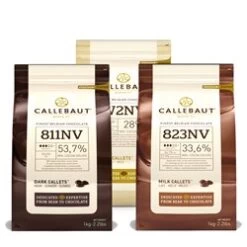 Callebaut, Milk, 54% Dark & White Chocolate Chips (3 X 1kg Bundle)