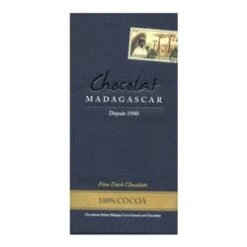 Chocolat Madagascar, 100% Dark Chocolate Bar