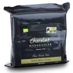 Chocolat Madagascar, Organic 100% Dark Chocolate Couverture 1kg