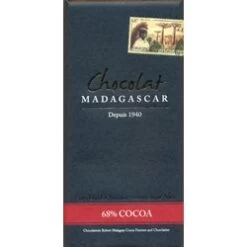 Chocolat Madagascar, 68% Dark Chocolate & Cocoa Nibs Bar
