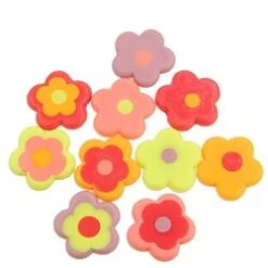 Multicoloured Chocolate Flower Decorations