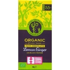 Equal Exchange, Organic, Lemon Ginger & Pepper Dark Chocolate Bar