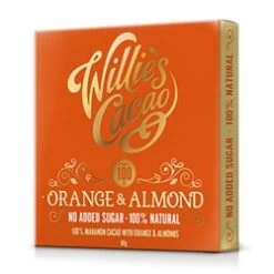 Willie's, Orange & Almond, 100% Dark Chocolate Bar