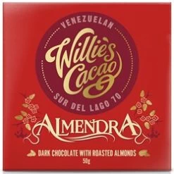 Willie's Almendra, Dark Chocolate With Roasted Almonds Bar